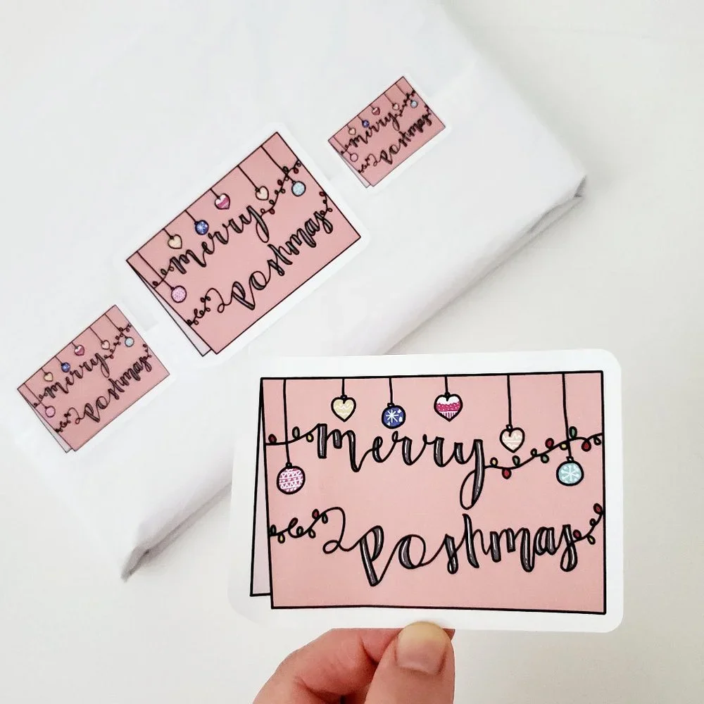 LB045 Custom Poshmark Stickers Christmas Shipping Supplies Labels [Price Firm] - Picture 8 of 10